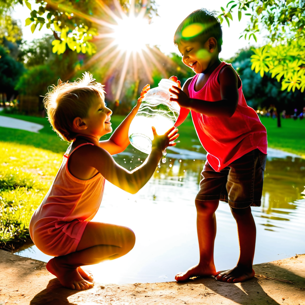 Niños con jarra de agua 2